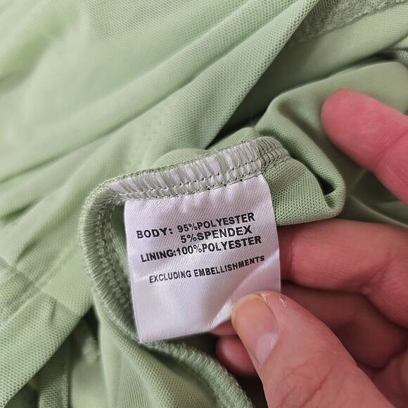 NWT Hello Molly Women’s Green Ruched Balloon Sleeve Bodycon Dress Size‎ Large - Picture 5 of 13